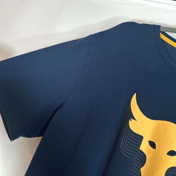 Under Armour Navy Blue Project Rock Above The Bar T-Shirt - Picture 2 of 6